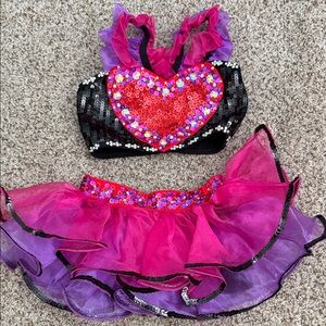 Glamour Sequin Heart Kids Costume - Red, Pink, and Purple